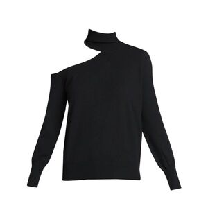 L'AGENCE Easton Wool Blend One Shoulder Sweater - Black